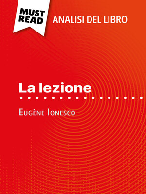 cover image of La lezione di Eugène Ionesco (Analisi del libro)